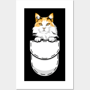 Funny Turkish Van Pocket Cat Posters and Art